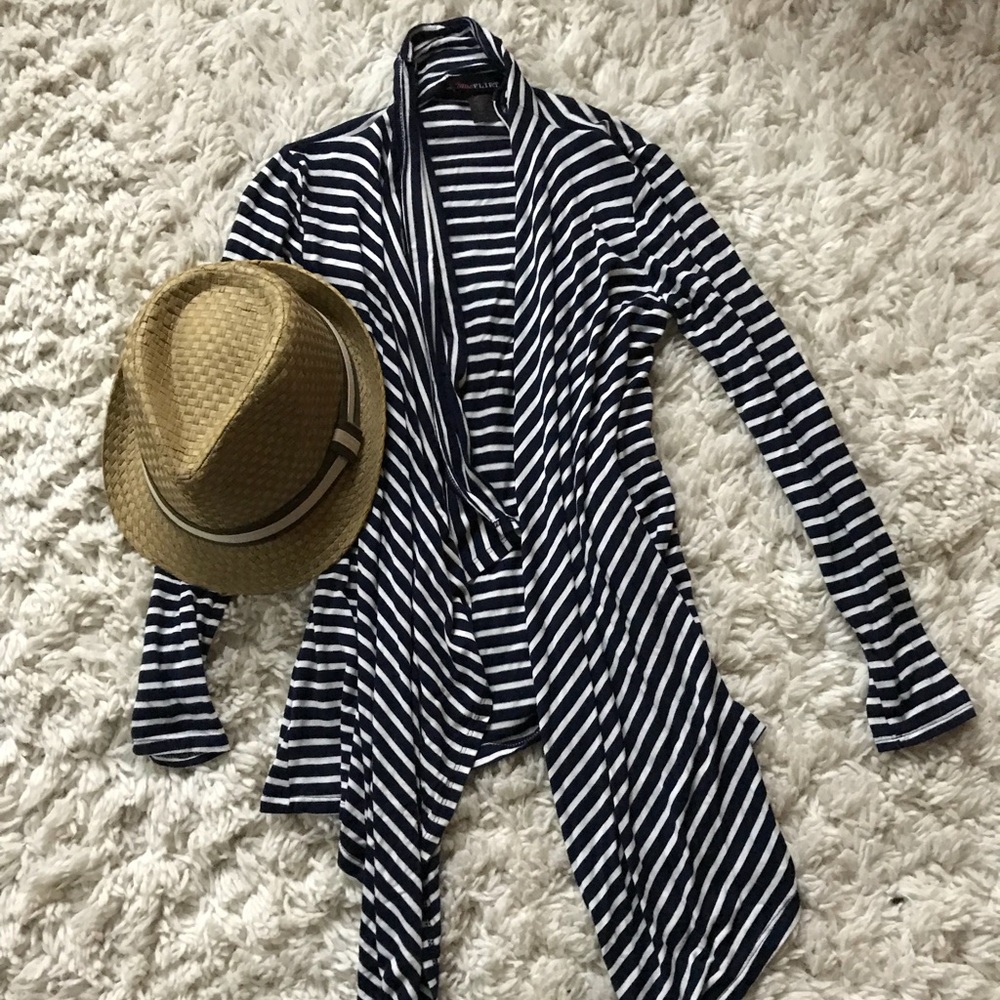 Navy and white stripe cardigan